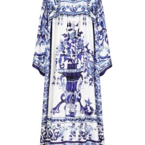 Dolce & Gabbana majolica-print silk dress