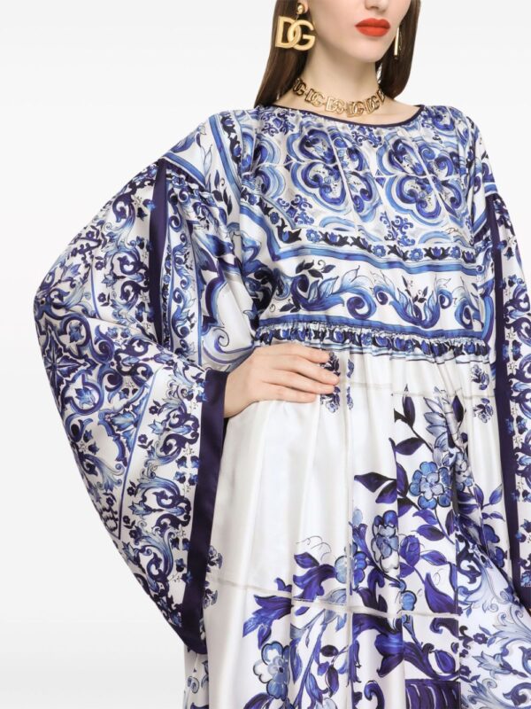 Dolce & Gabbana majolica-print silk dress - Image 5