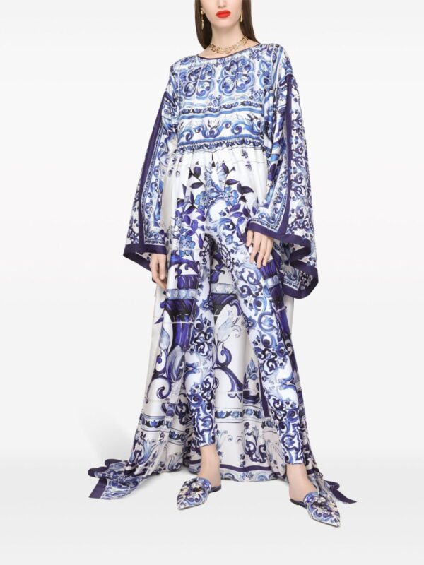 Dolce & Gabbana majolica-print silk dress - Image 3