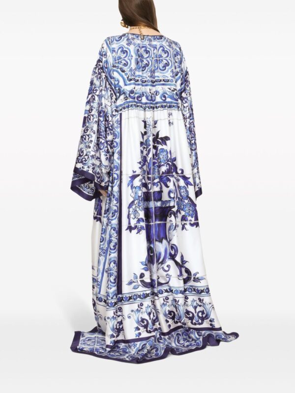 Dolce & Gabbana majolica-print silk dress - Image 4