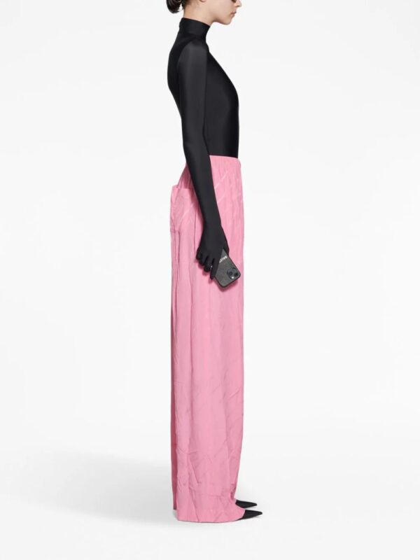 Balenciaga  logo-jacquard wide-leg silk trousers - Image 3