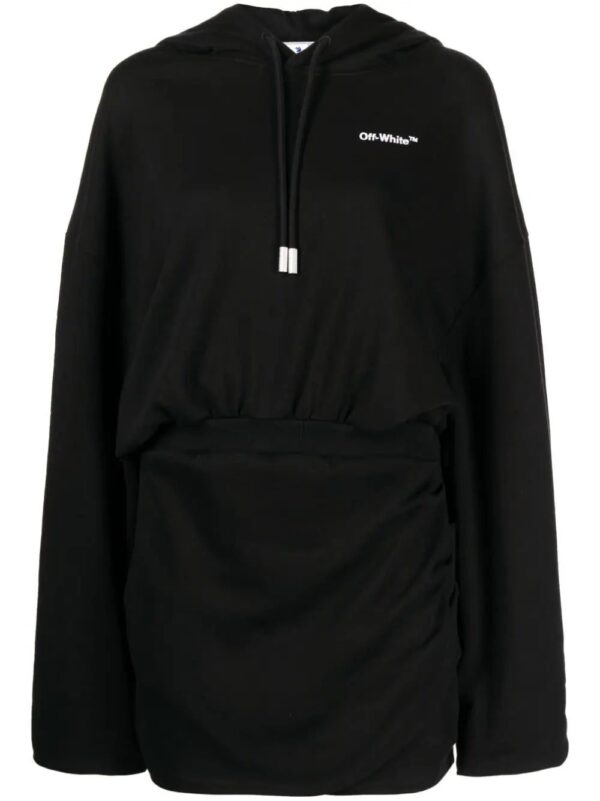 Off-White  logo-embroidered cotton hoodie
