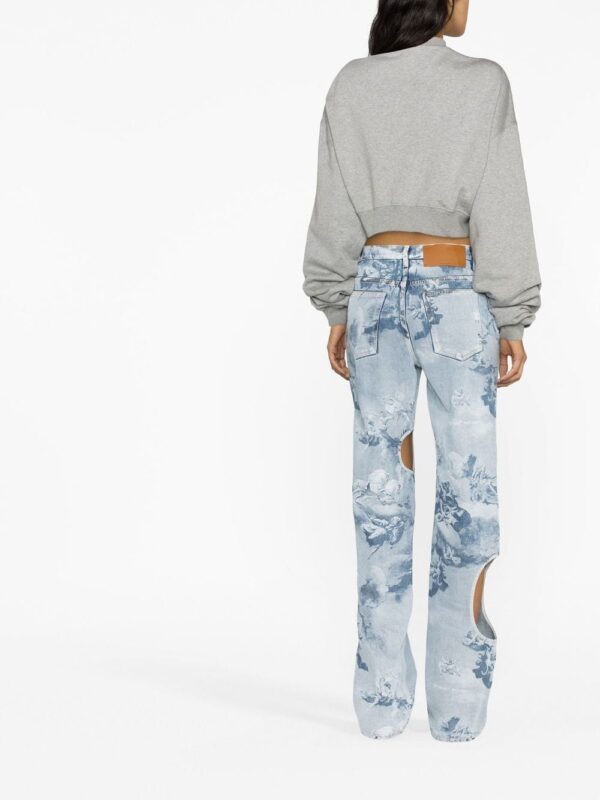 Off-White  oversized-sleeve cropped sweatshirt - Image 4