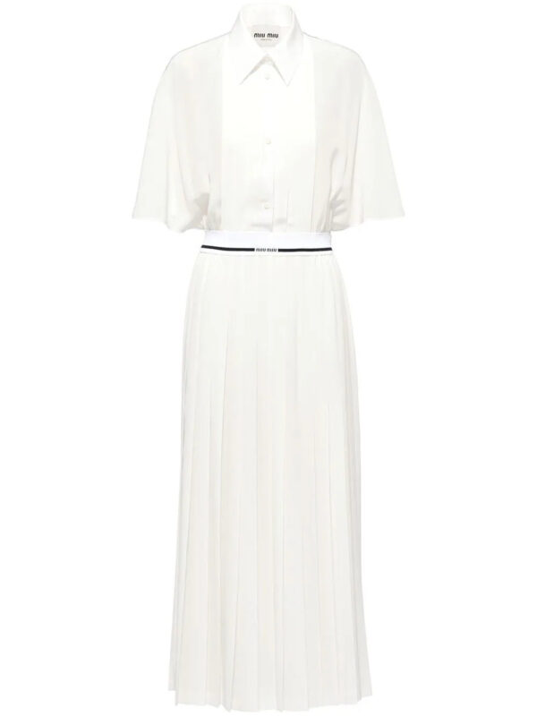 Miu Miu  long crepe de chine shirt dress