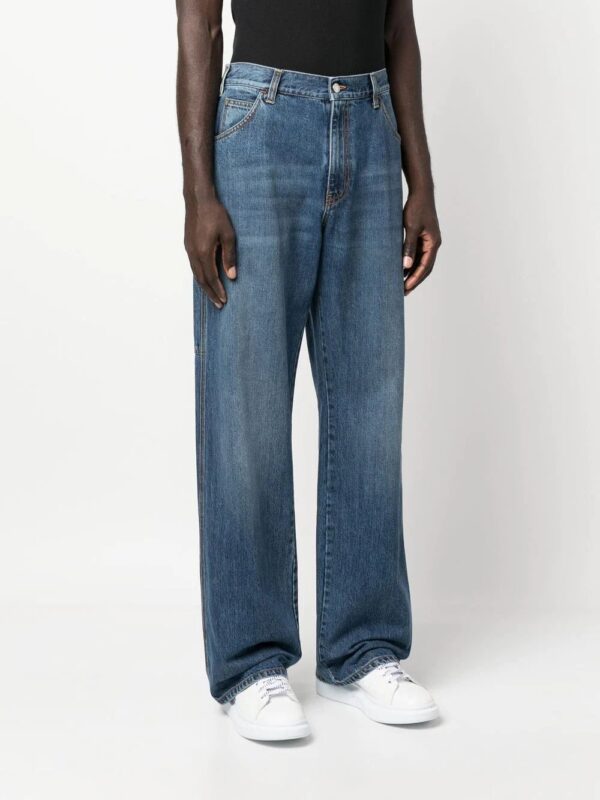 Alexander McQueen  embroidered-logo wide-leg utility jeans - Image 3