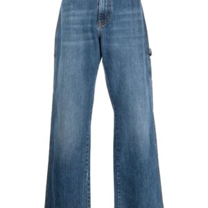 Alexander McQueen  embroidered-logo wide-leg utility jeans