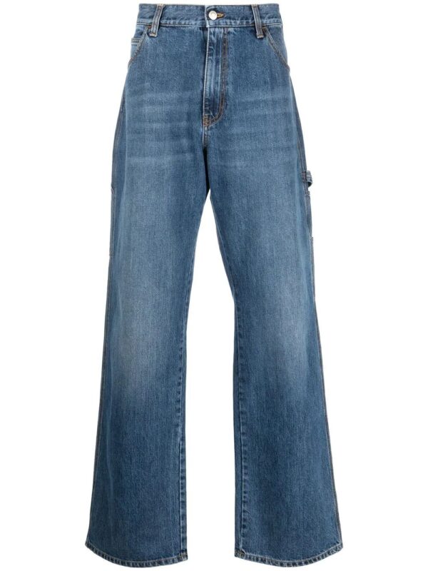 Alexander McQueen  embroidered-logo wide-leg utility jeans