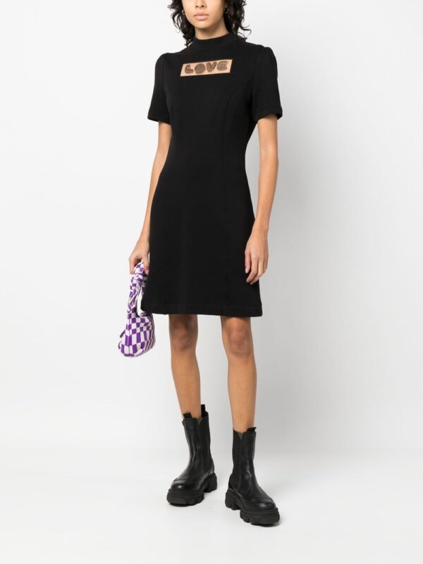 Love Moschino slogan-print short-sleeve dress - Image 2