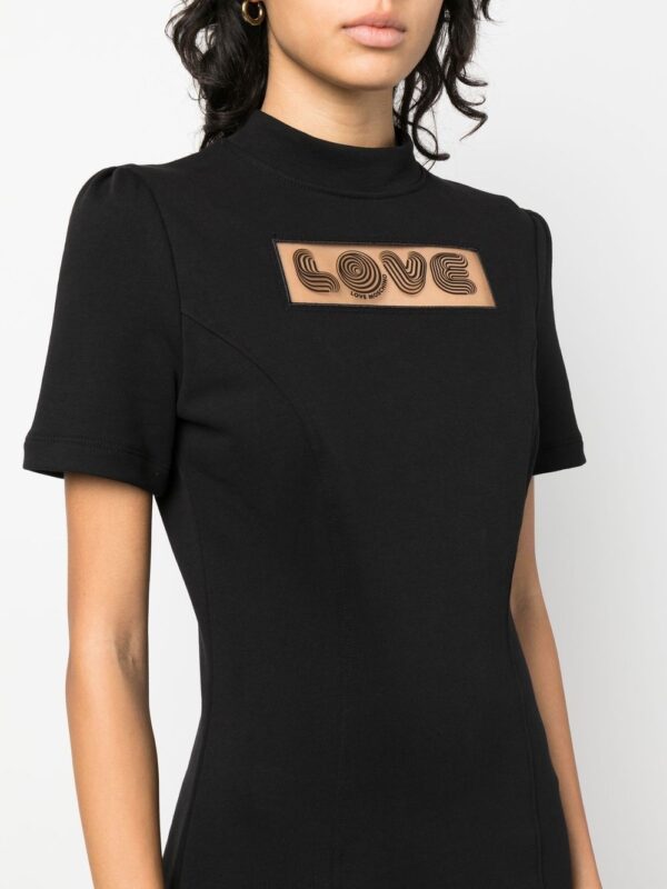 Love Moschino slogan-print short-sleeve dress - Image 5