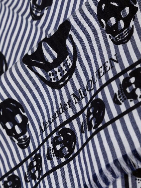 Alexander McQueen  skull print striped scarf - Image 2