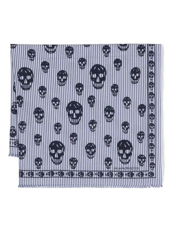 Alexander McQueen  skull print striped scarf