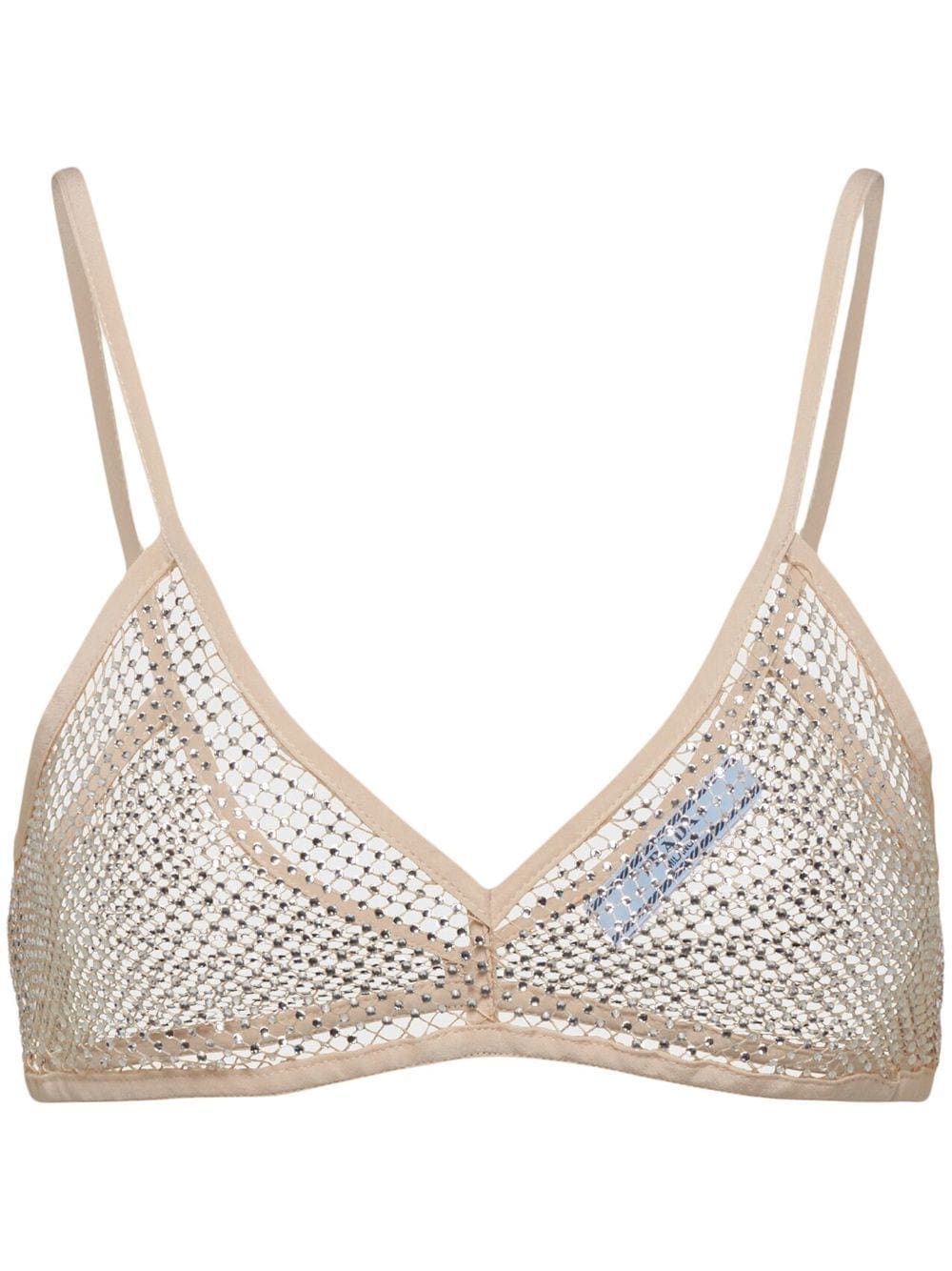 Prada rhinestone-embellished mesh bralette