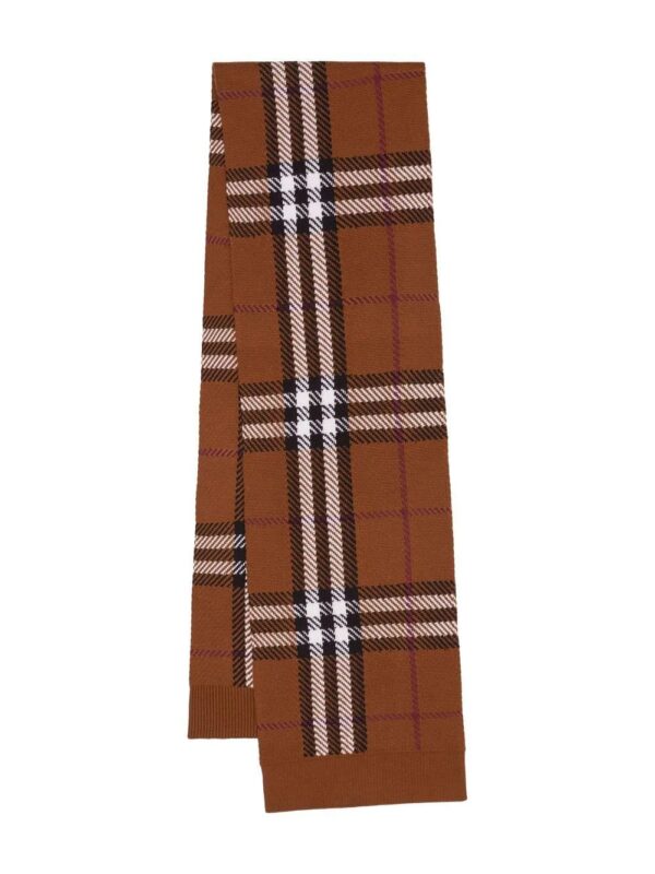 Burberry  Check wool-blend knitted scarf