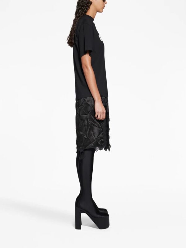 Balenciaga  logo-print T-shirt slip dress - Image 3
