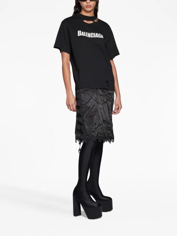 Balenciaga  logo-print T-shirt slip dress - Image 2