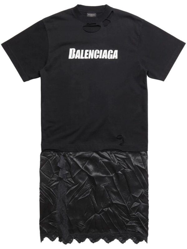 Balenciaga  logo-print T-shirt slip dress