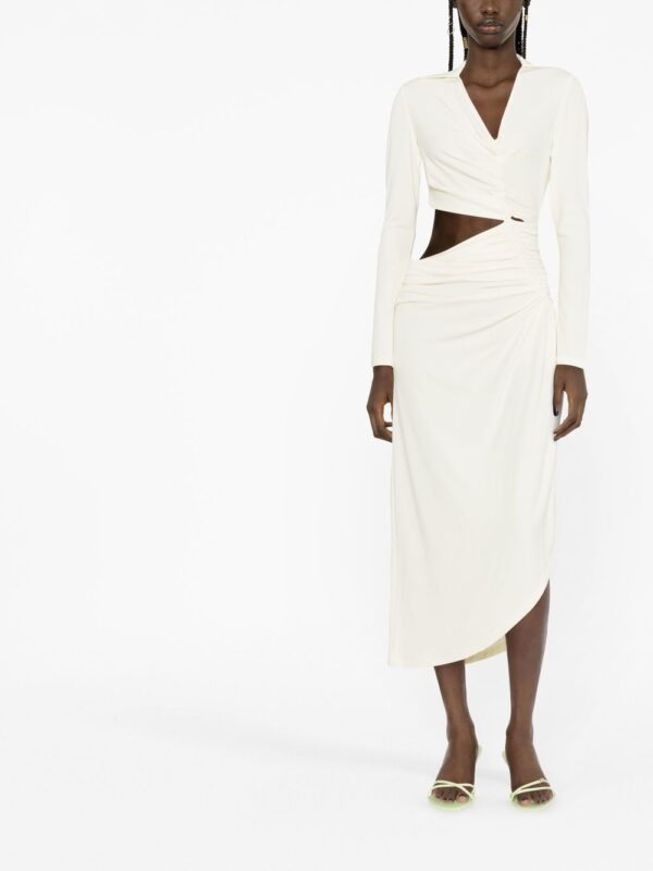 Off-White Vi-Crepe draped midi dress - Image 6