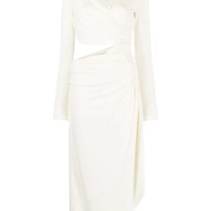 Off-White  Vi-Crepe draped midi dress