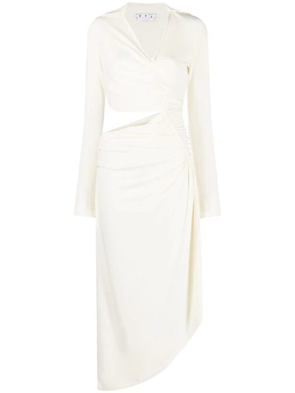 Off-White  Vi-Crepe draped midi dress