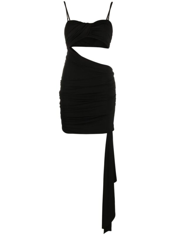 Off-White Vi-Crepe draped strapless mini dress