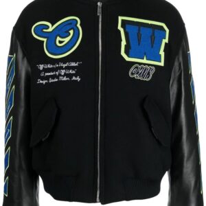 Off-White  Vars Hammer leather bomber jacket