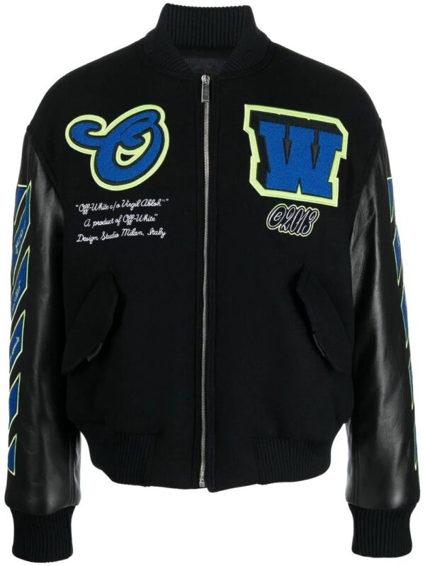 Off-White  Vars Hammer leather bomber jacket