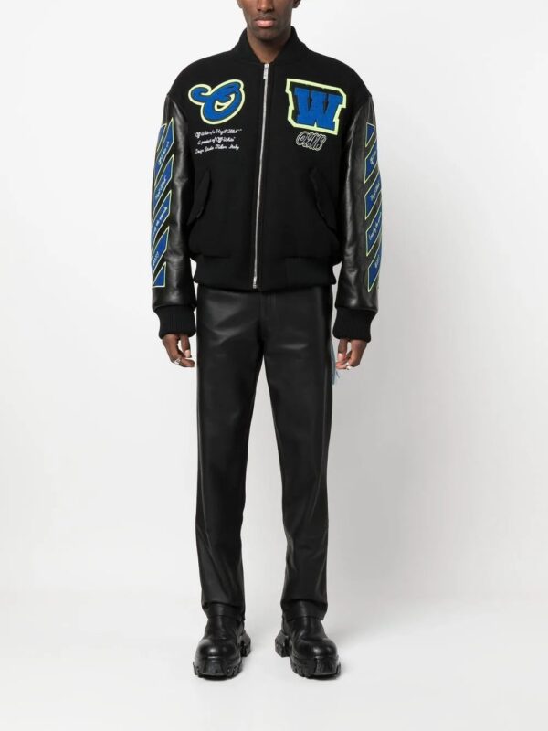 Off-White  Vars Hammer leather bomber jacket - Image 3