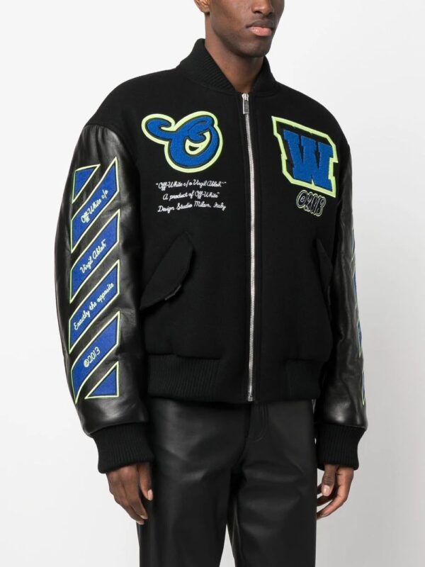 Off-White  Vars Hammer leather bomber jacket - Image 4