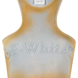 Off-White distressed-effect crop top