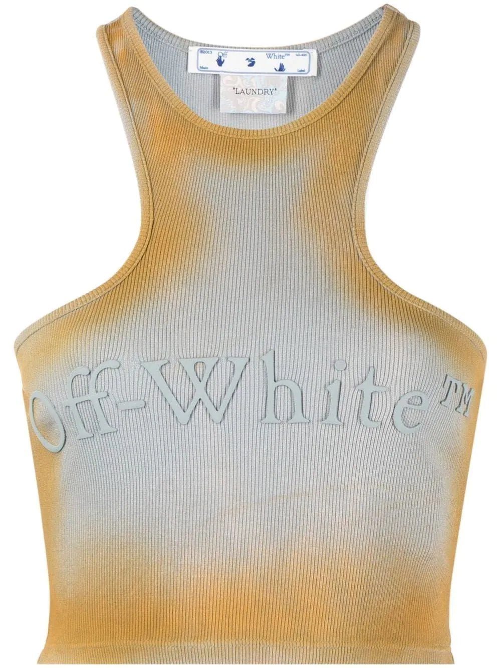 Off-White distressed-effect crop top
