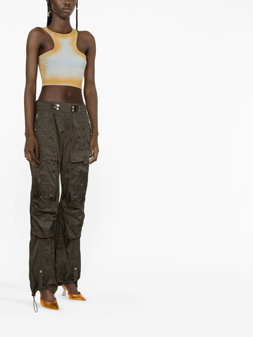 Off-White distressed-effect crop top - Image 2
