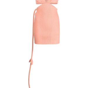 Off-White  flower ribbon ribbed minidress