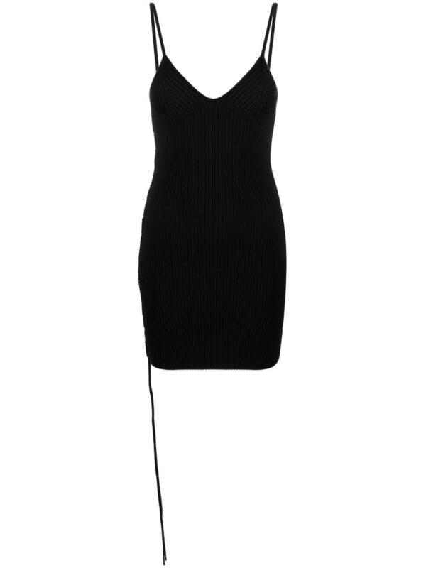 Off-White lace-up V-neck minidress