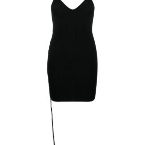 Off-White  lace-up V-neck minidress