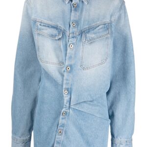 Off-White  Toybox asymmetric denim shirt-dress