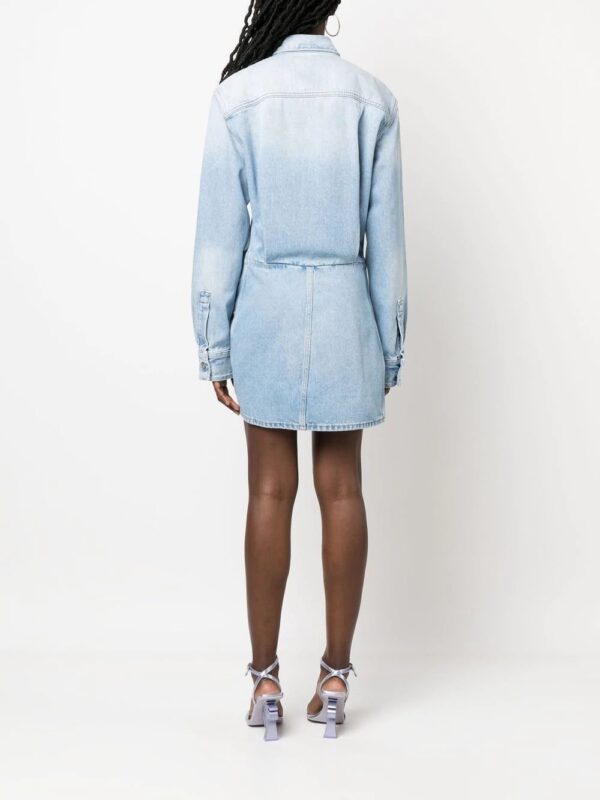 Off-White  Toybox asymmetric denim shirt-dress - Image 4