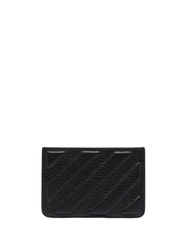 Off-White Diag-stripe leather cardholder