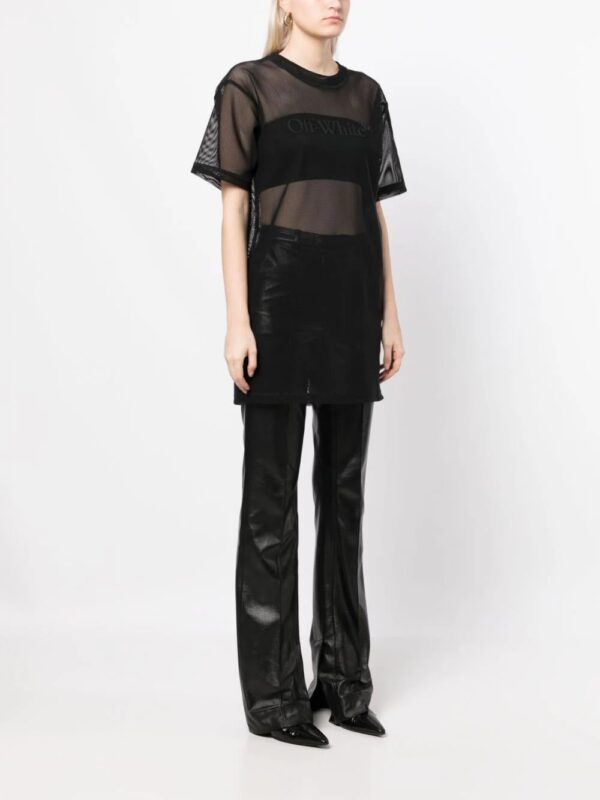 Off-White  logo-print mesh T-shirt dress - Image 3