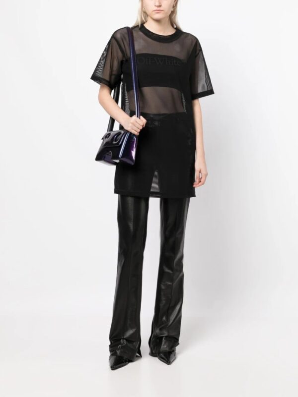 Off-White  logo-print mesh T-shirt dress - Image 2