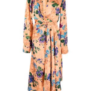 Off-White  floral-print wrap dress