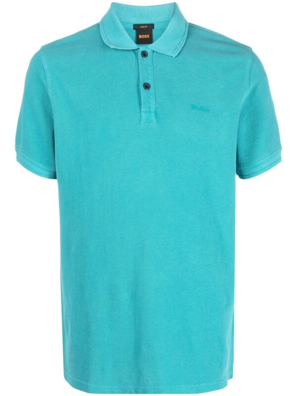 BOSS  logo-embossed cotton polo shirt