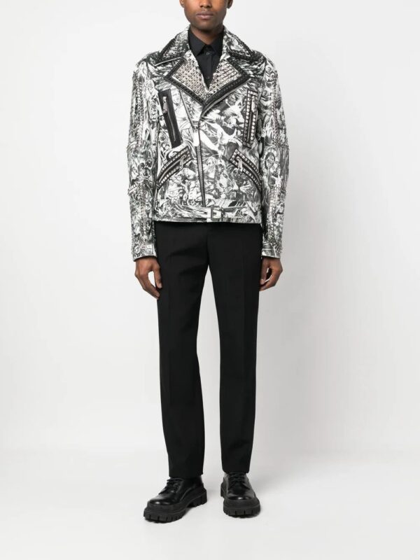 Philipp Plein  tattoo-print biker jacket - Image 2