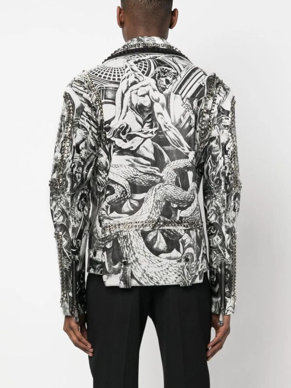 Philipp Plein  tattoo-print biker jacket - Image 4