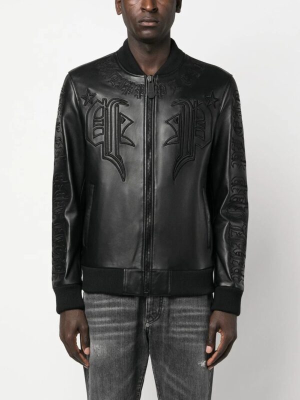 Philipp Plein  leather bomber jacket - Image 3
