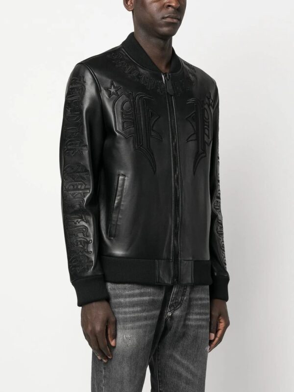 Philipp Plein  leather bomber jacket - Image 4