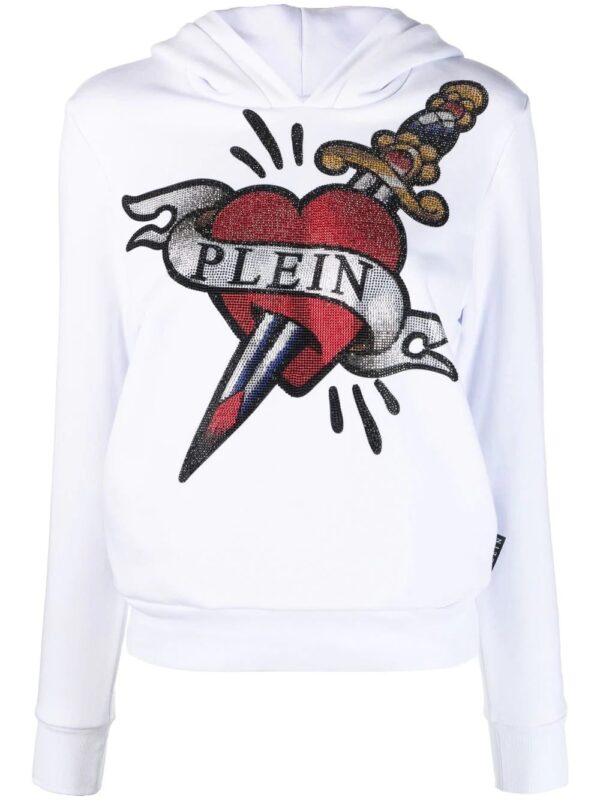 Philipp Plein  graphic-print cropped hoodie