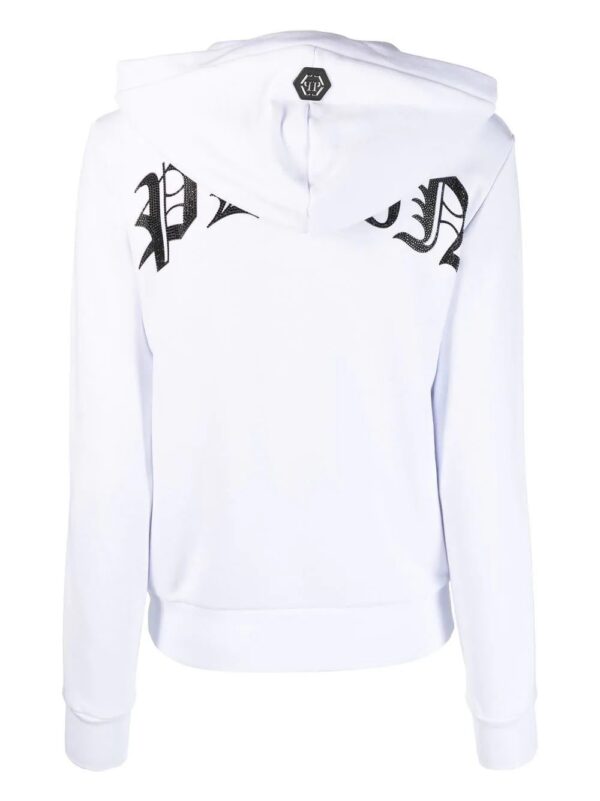 Philipp Plein  graphic-print cropped hoodie - Image 2