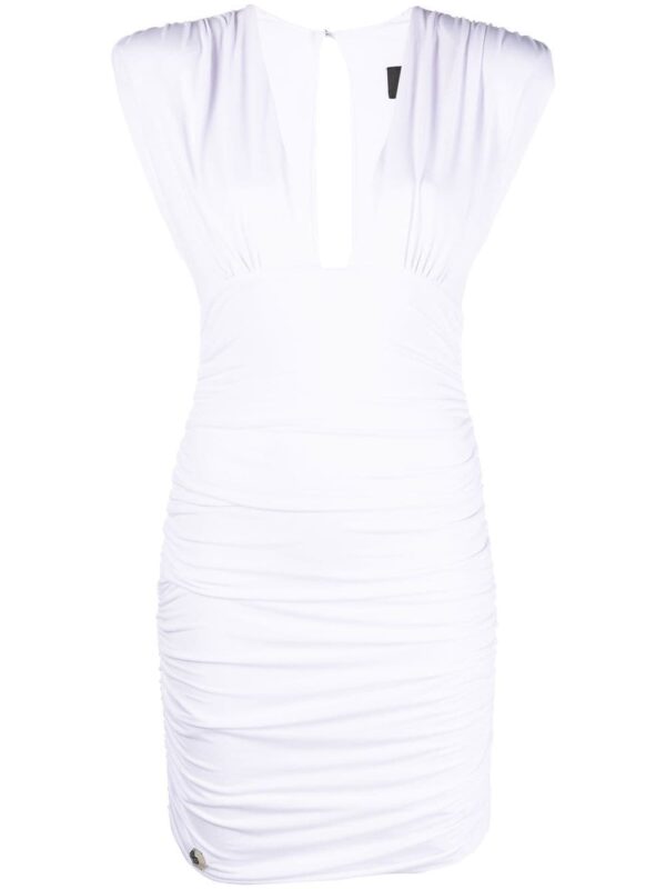 Philipp Plein plunge-neck ruched mini dress - Image 7