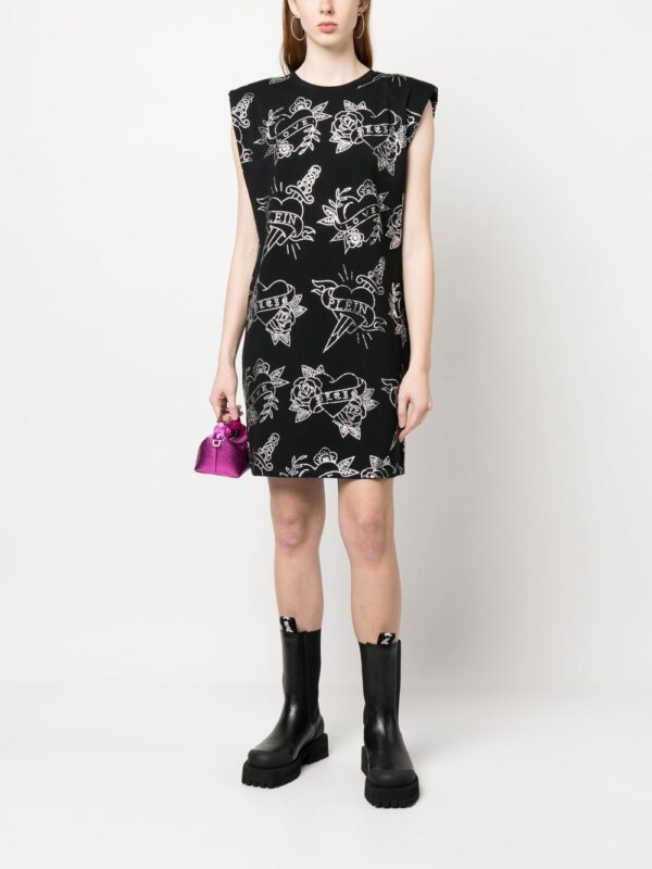 Philipp Plein graphic-print sleeveless mini dress - Image 4
