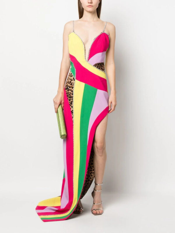 Philipp Plein  rainbow-patchwork long dress - Image 2